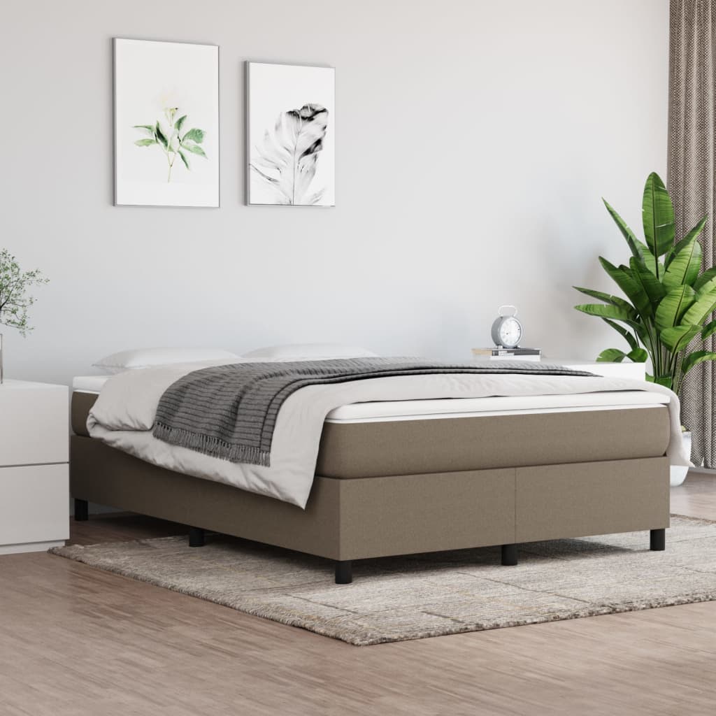 Σκελετός Κρεβατιού με Ελατήρια Taupe 140x190 εκ. Υφασμάτινο