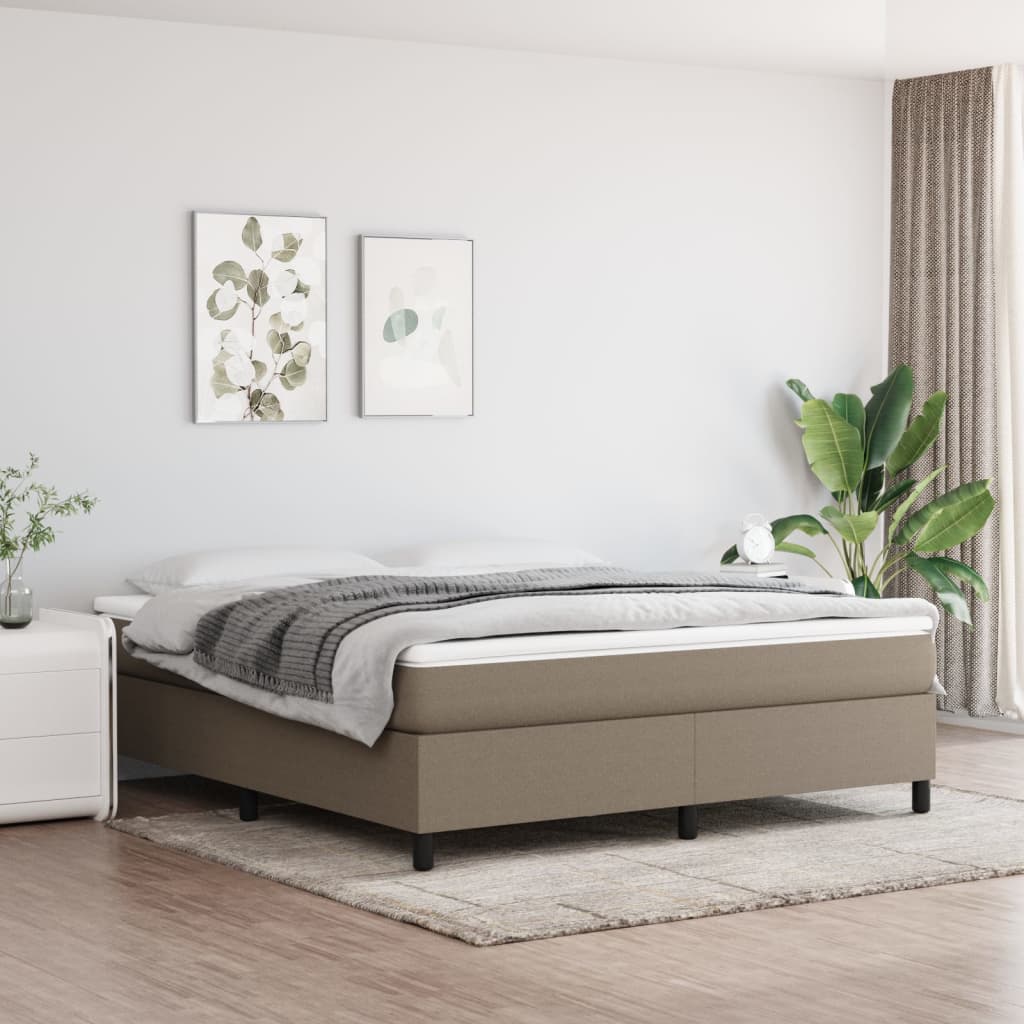 Σκελετός Κρεβατιού με Ελατήρια Taupe 160x200 εκ. Υφασμάτινο