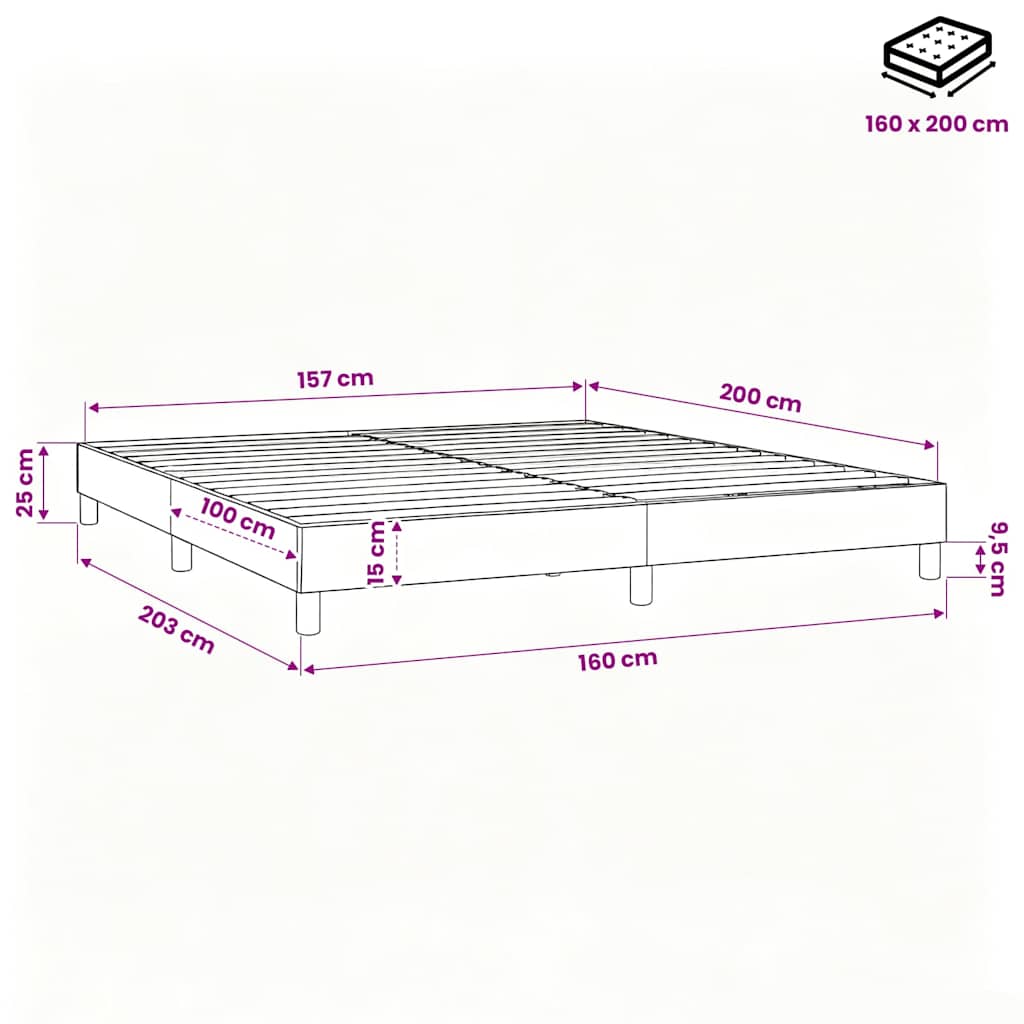 Σκελετός Κρεβατιού με Ελατήρια Πράσινο 160x200 εκ. Υφασμάτινο