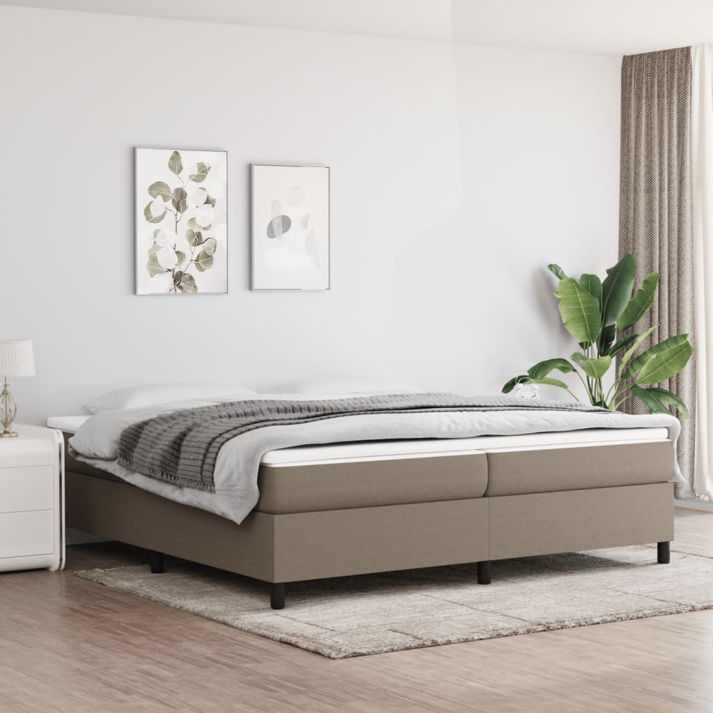 Σκελετός Κρεβατιού με Ελατήρια Taupe 200x200 εκ.Υφασμάτινο