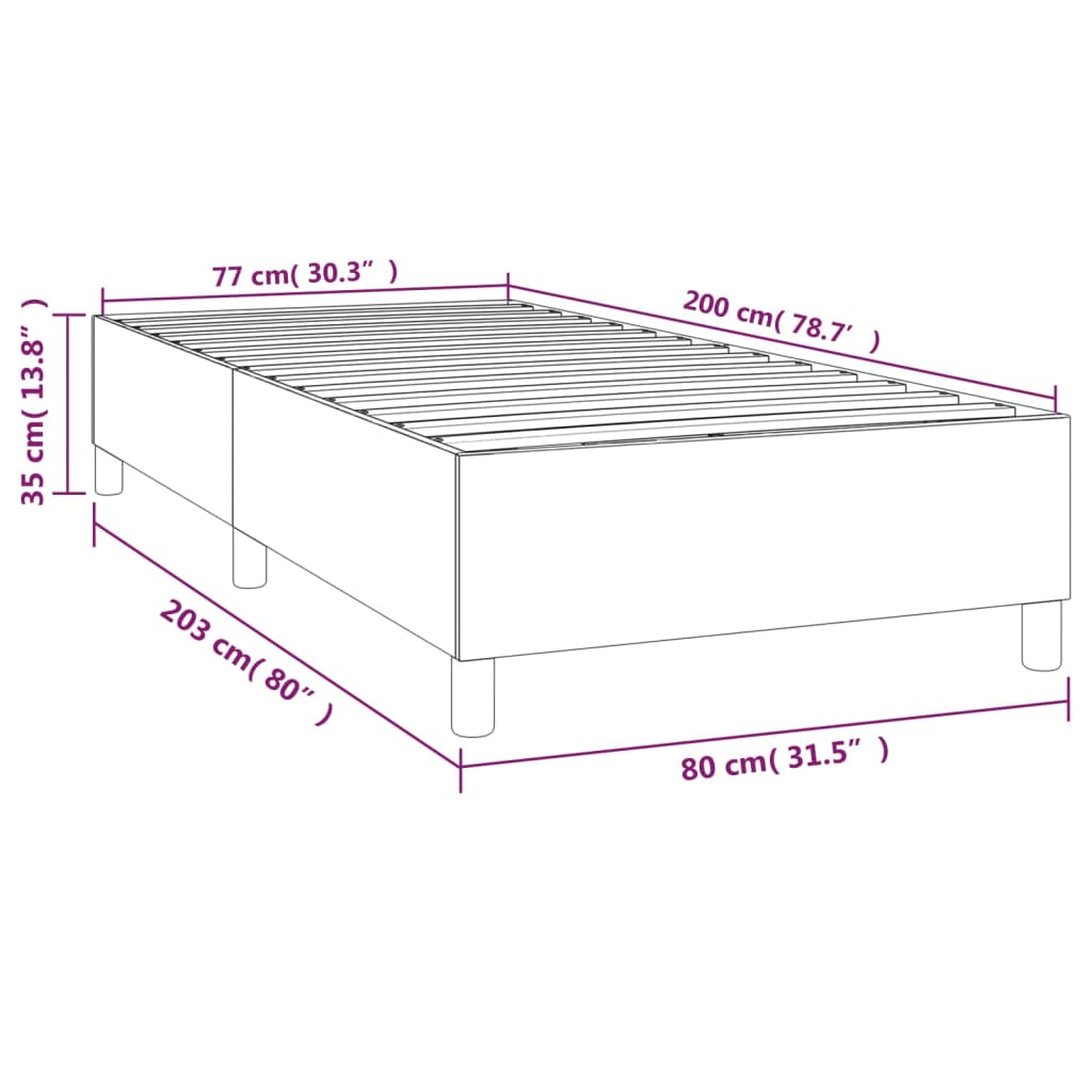 Σκελετός Κρεβατιού με Ελατήρια Κρέμα 80x200 cm Ύφασμα