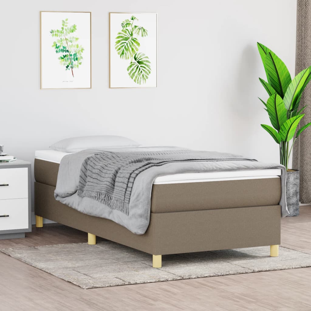 Σκελετός Κρεβατιού με Ελατήρια Taupe 90x190 εκ. Υφασμάτινο