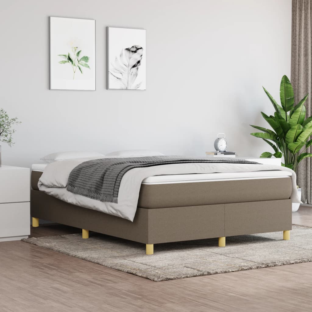 Σκελετός Κρεβατιού με Ελατήρια Taupe 140x200 εκ. Υφασμάτινο
