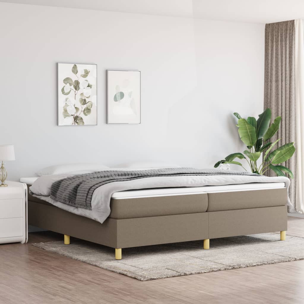 Σκελετός Κρεβατιού με Ελατήρια Taupe 200x200 εκ.Υφασμάτινο