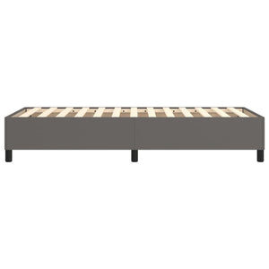 Σκελετός Κρεβατιού με Ελατήρια Γκρι 90x190 εκ. από Συνθετικό Δέρμα