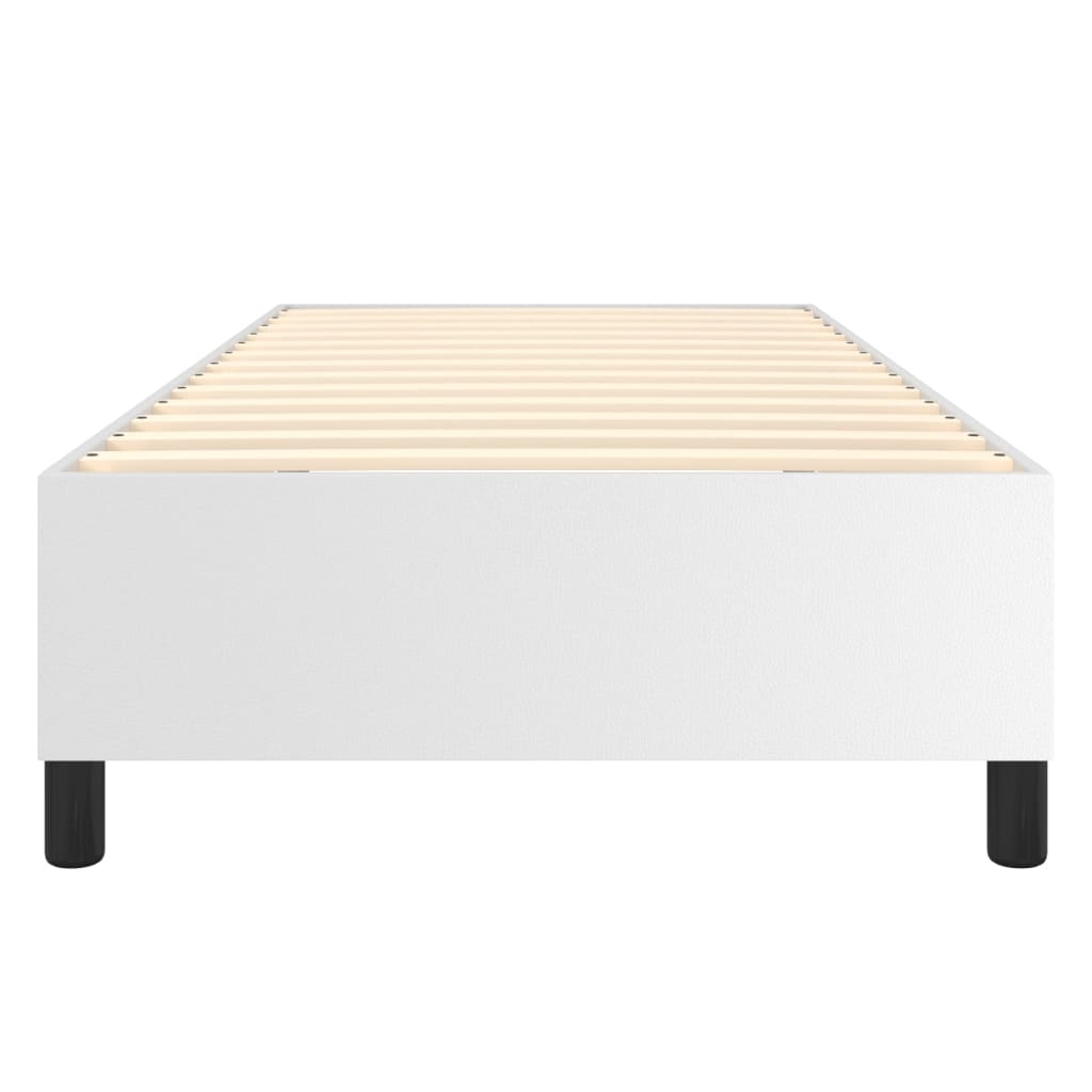 Σκελετός Κρεβατιού με Ελατήρια Λευκό 100x200 εκ. από Συνθετικό Δέρμα