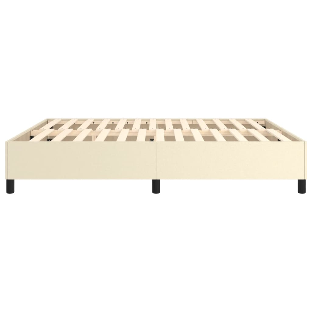 Σκελετός Κρεβατιού με Ελατήρια Κρεμ 160x200 εκ. από Συνθετικό Δέρμα