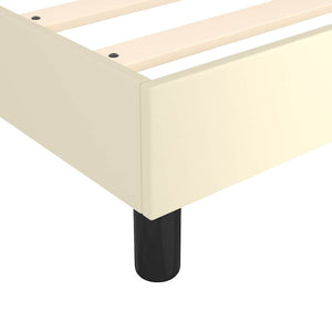 Σκελετός Κρεβατιού με Ελατήρια Κρεμ 160x200 εκ. από Συνθετικό Δέρμα