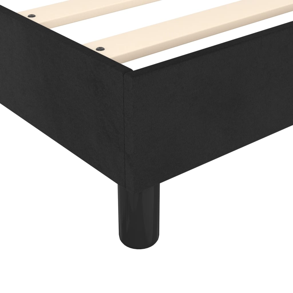 Σκελετός Κρεβατιού με Ελατήρια Μαύρο 180x200 εκ. Βελούδινο