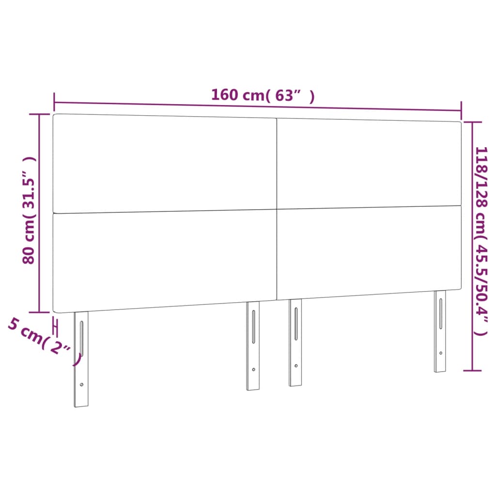 Κεφαλάρι Μαύρο 160x5x118/128 εκ. Ύφασμα - PAKOBAZAAR