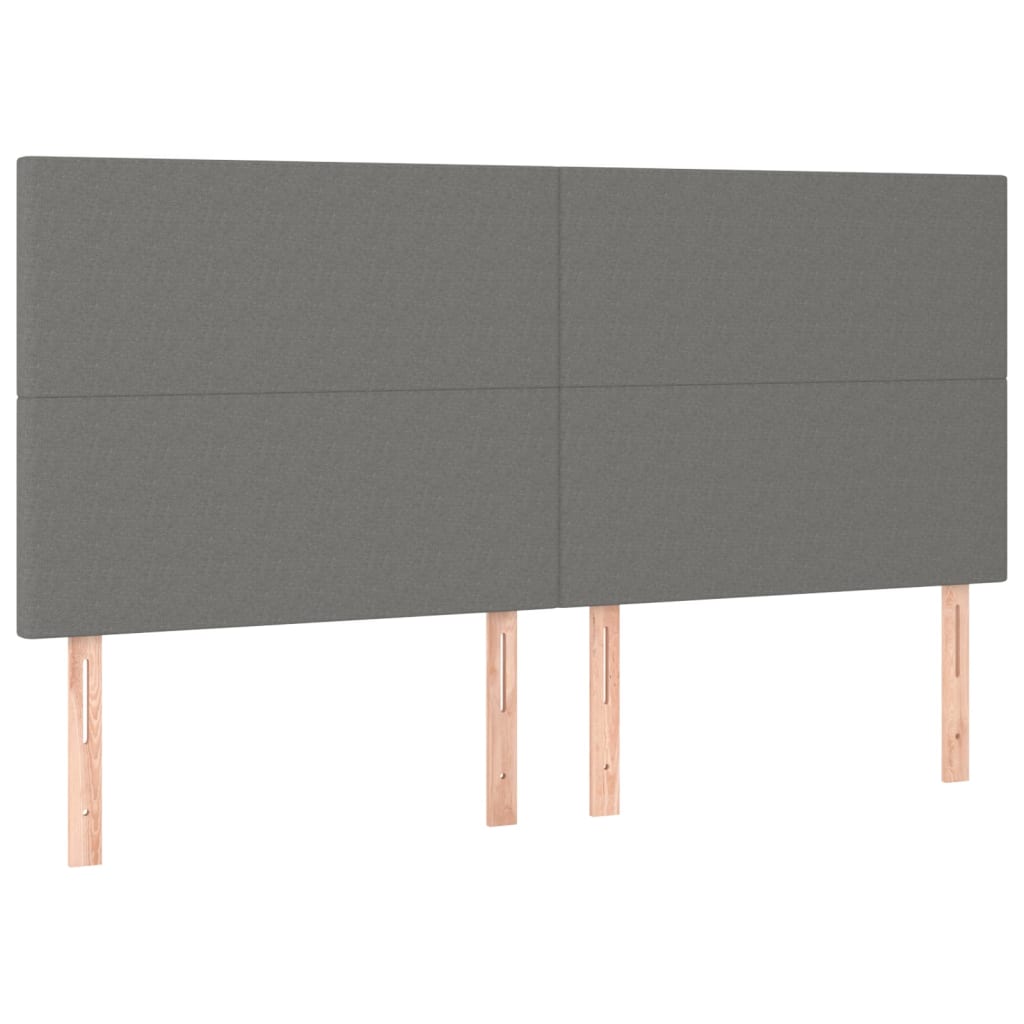 Κεφαλάρι Κρεβατιού Σκούρο Γκρι 180x5x118/128 εκ. Ύφασμα - PAKOBAZAAR