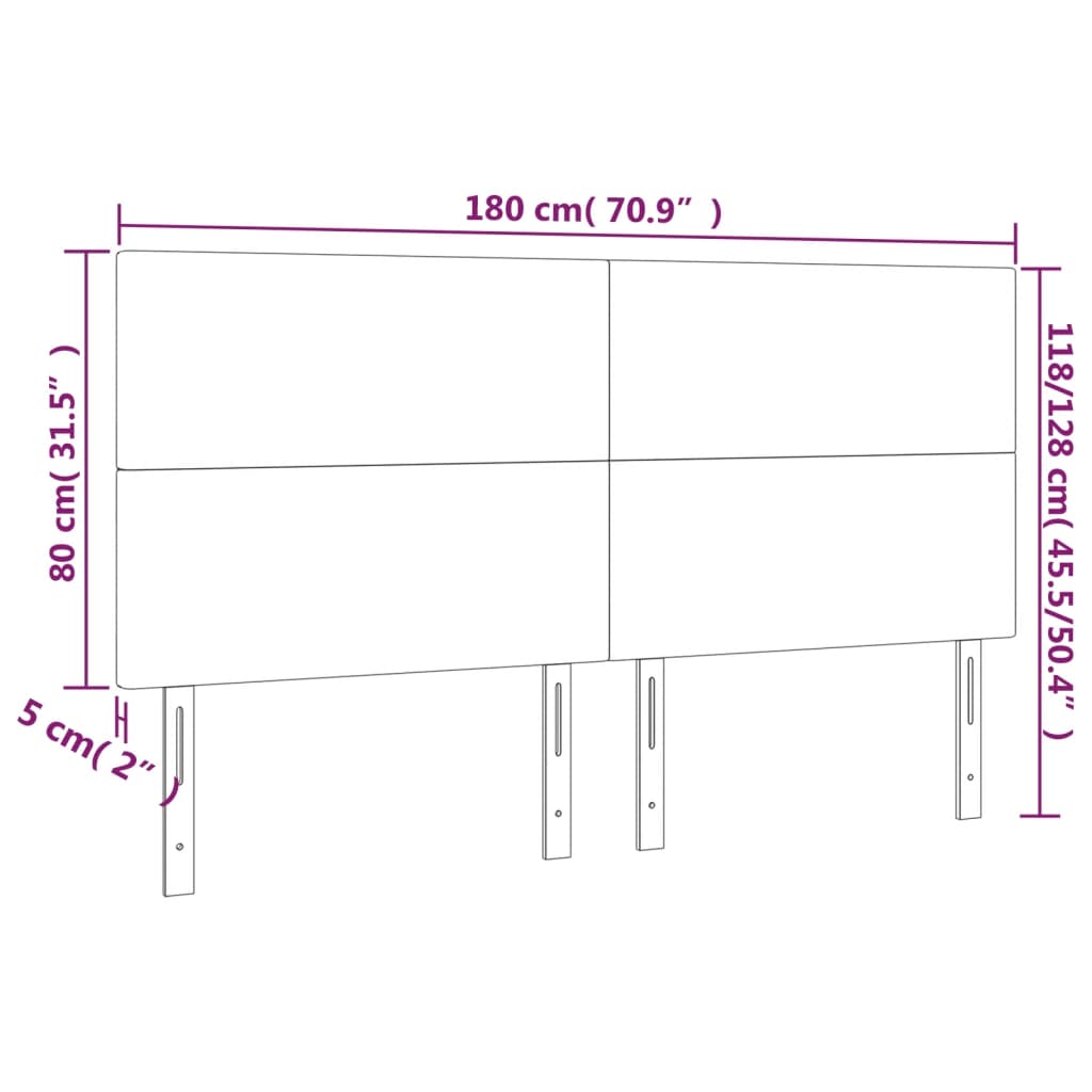 Κεφαλάρι Κρεβατιού Σκούρο Καφέ 180x5x118/128 εκ. Ύφασμα - PAKOBAZAAR