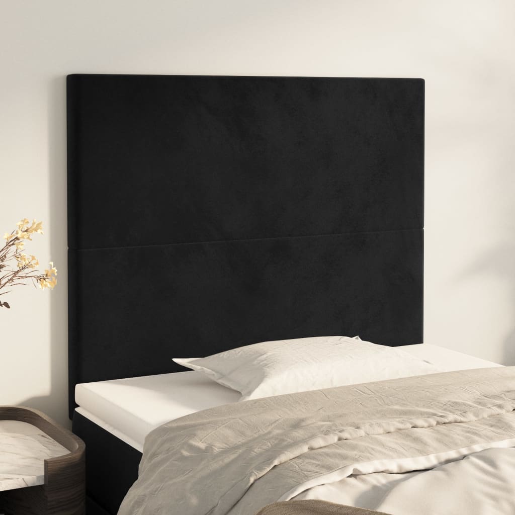 Κεφαλάρι Μαύρο Βελούδινο 90x5x118/128 εκ. - PAKOBAZAAR