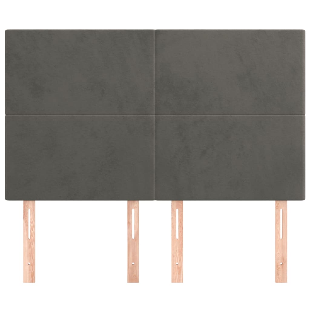 Κεφαλάρι Σκούρο Γκρι Βελούδινο 144x5x118/128 εκ. - Pakobazaar