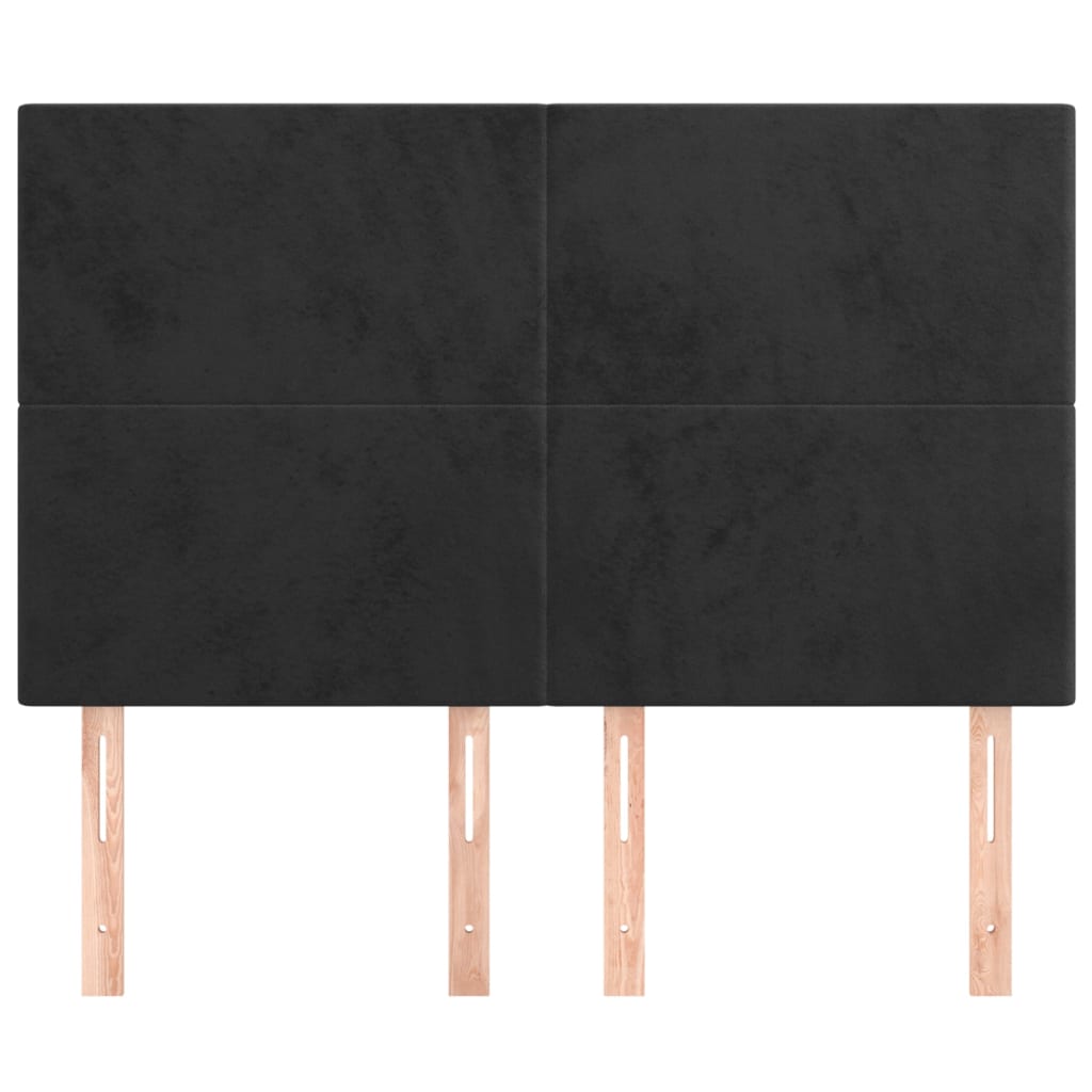Κεφαλάρι Μαύρο Βελούδινο 144x5x118/128 εκ. - Pakobazaar