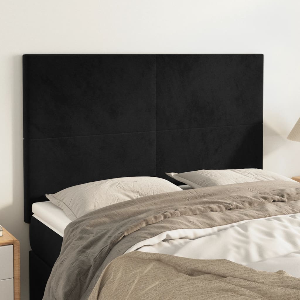 Κεφαλάρι Μαύρο Βελούδινο 144x5x118/128 εκ. - Pakobazaar