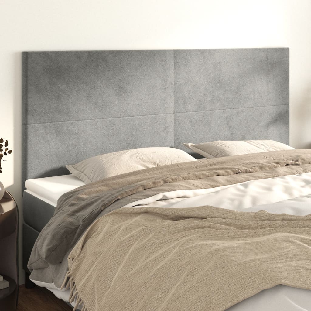 Κεφαλάρι Ανοιχτό Γκρι 160x5x118/128 εκ. Βελούδο - Pakobazaar