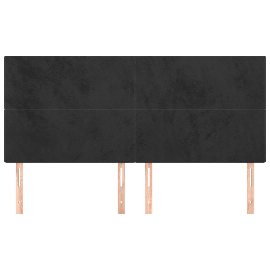 Κεφαλάρι Μαύρο Βελούδινο 160x5x118/128 εκ. - PAKOBAZAAR