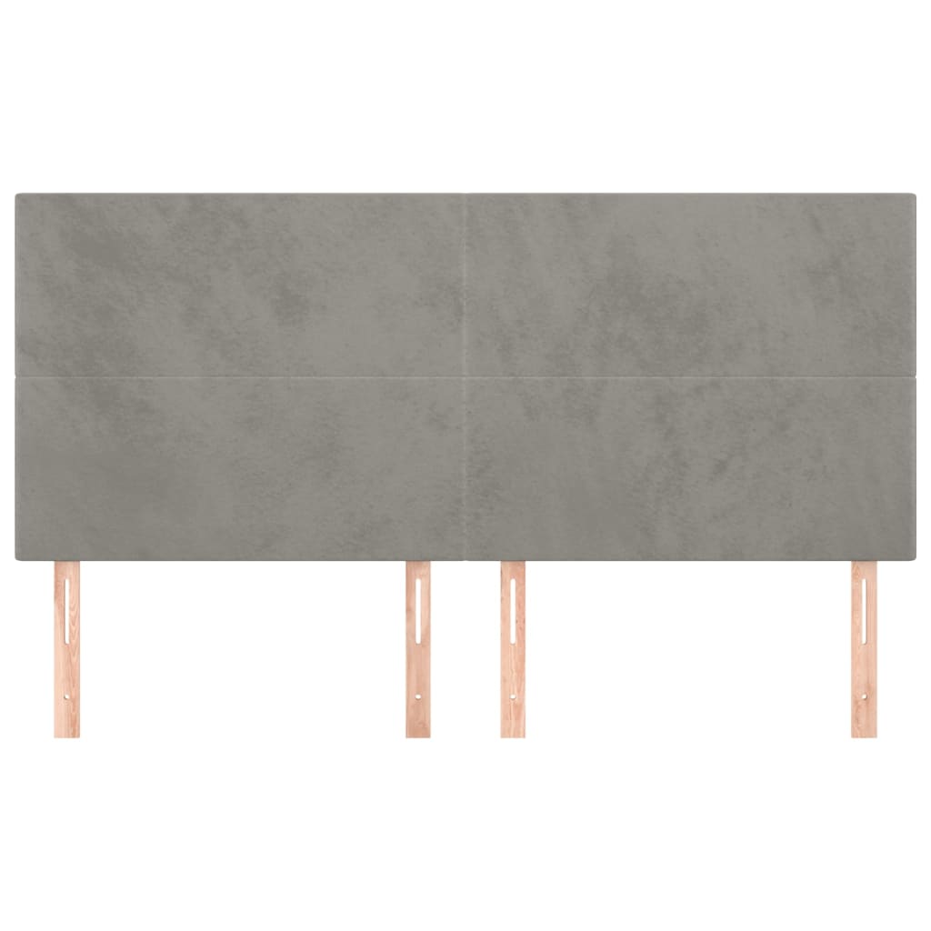 Κεφαλάρι Ανοιχτό Γκρι 180x5x118/128 εκ. Βελούδο - Pakobazaar