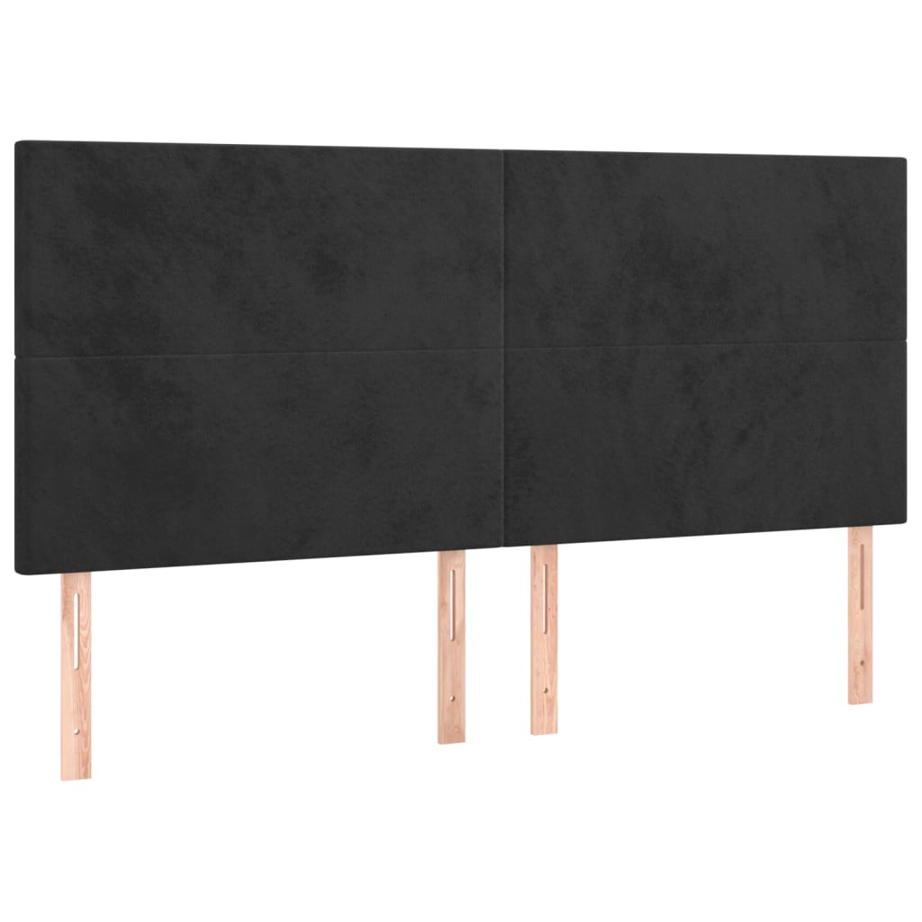 Κεφαλάρι Μαύρο Βελούδινο 180x5x118/128 εκ. - PAKOBAZAAR