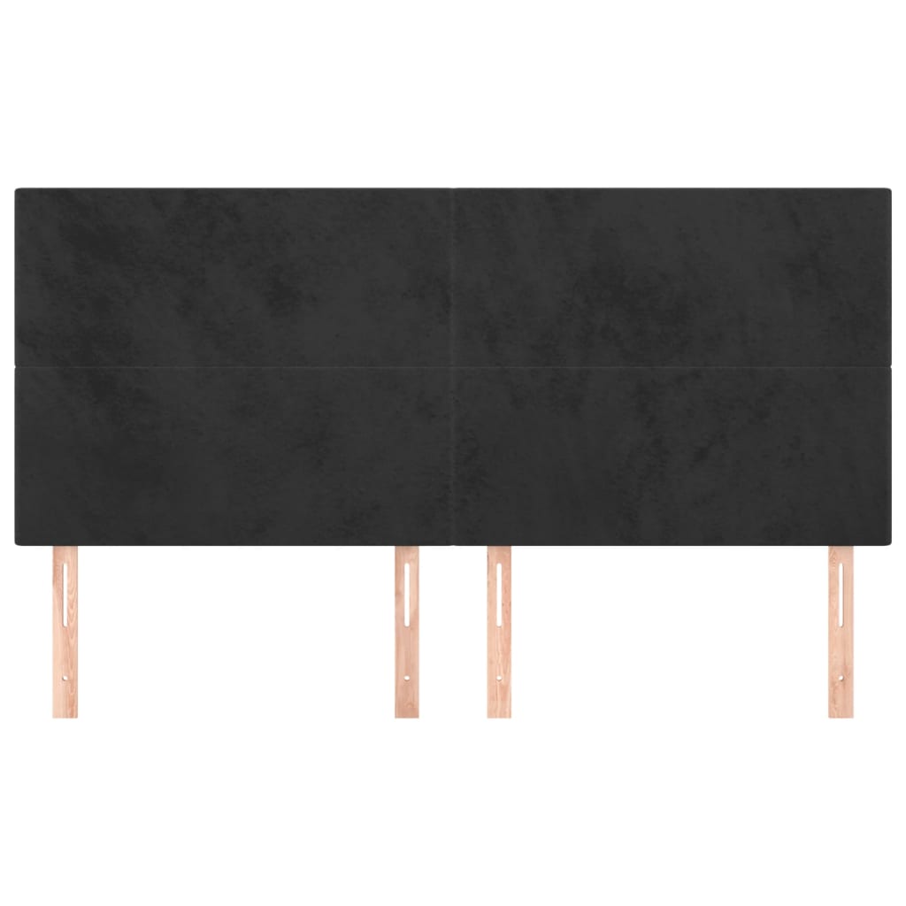 Κεφαλάρι Μαύρο Βελούδινο 180x5x118/128 εκ. - PAKOBAZAAR