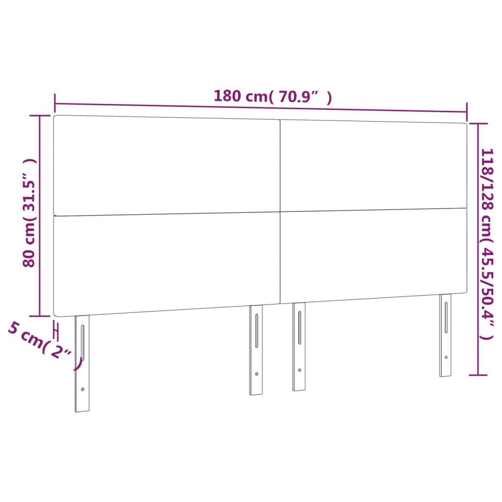 Κεφαλάρι Μαύρο Βελούδινο 180x5x118/128 εκ. - PAKOBAZAAR