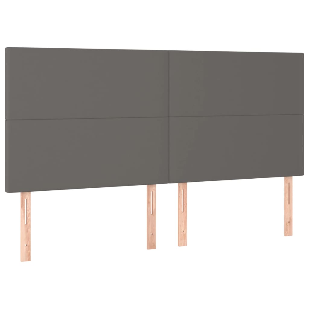 Κεφαλάρι Κρεβατιού Γκρι 160x5x118/128 εκ. από Συνθετικό Δέρμα - PAKOBAZAAR