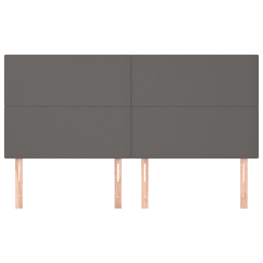 Κεφαλάρι Κρεβατιού Γκρι 200x5x118/128 εκ. από Συνθετικό Δέρμα - PAKOBAZAAR