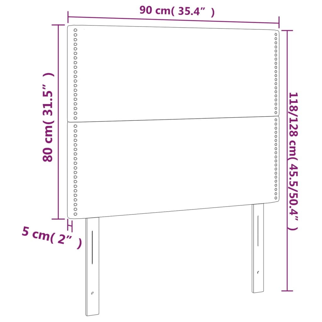 Κεφαλάρι Μαύρο 90x5x118/128 εκ. Ύφασμα - PAKOBAZAAR