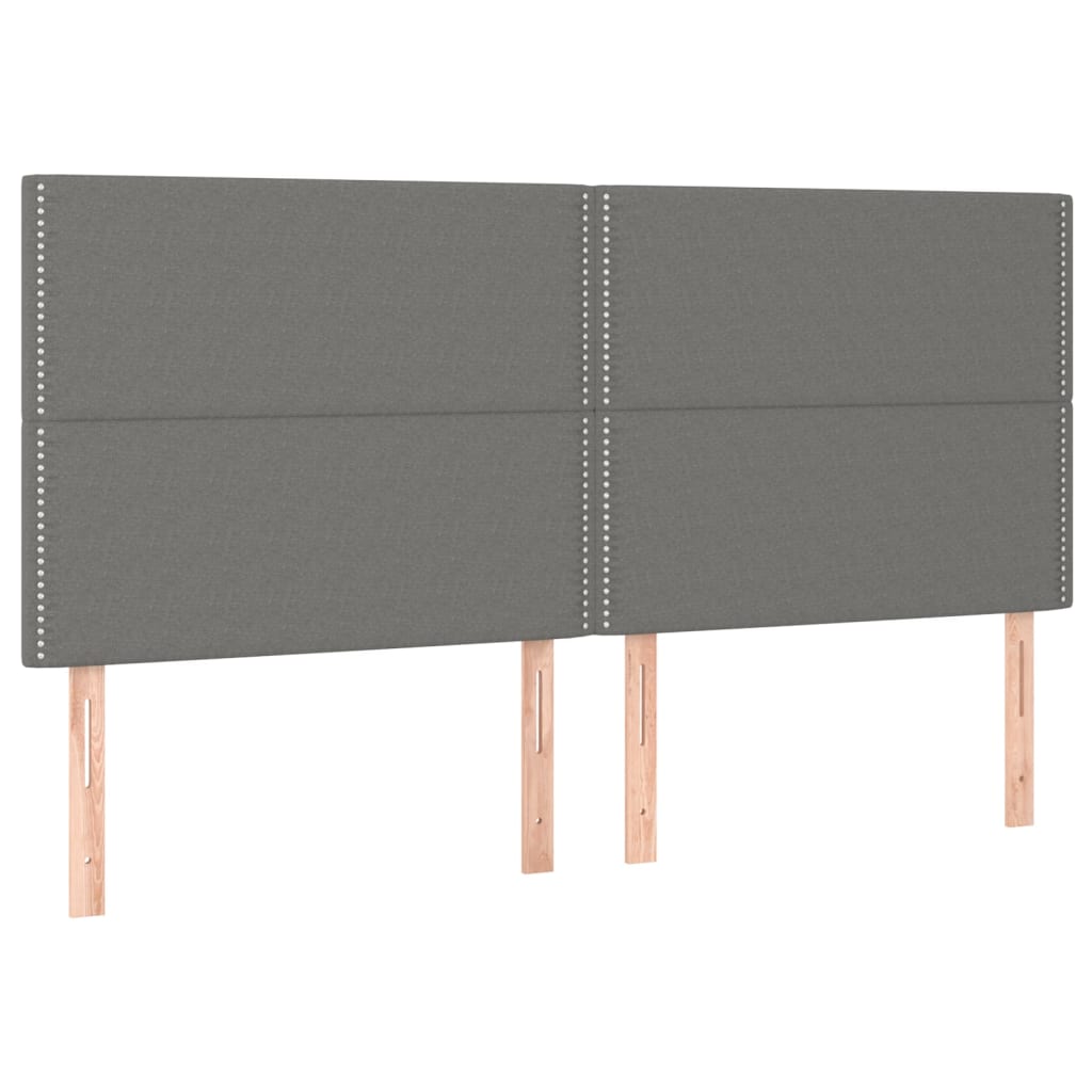 Κεφαλάρι Κρεβατιού Σκούρο Γκρι 180x5x118/128 εκ. Ύφασμα - PAKOBAZAAR