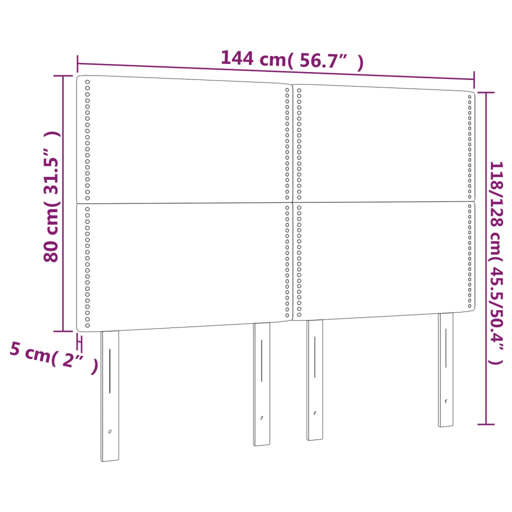 Κεφαλάρι Σκούρο Γκρι Βελούδινο 144x5x118/128 εκ. - PAKOBAZAAR