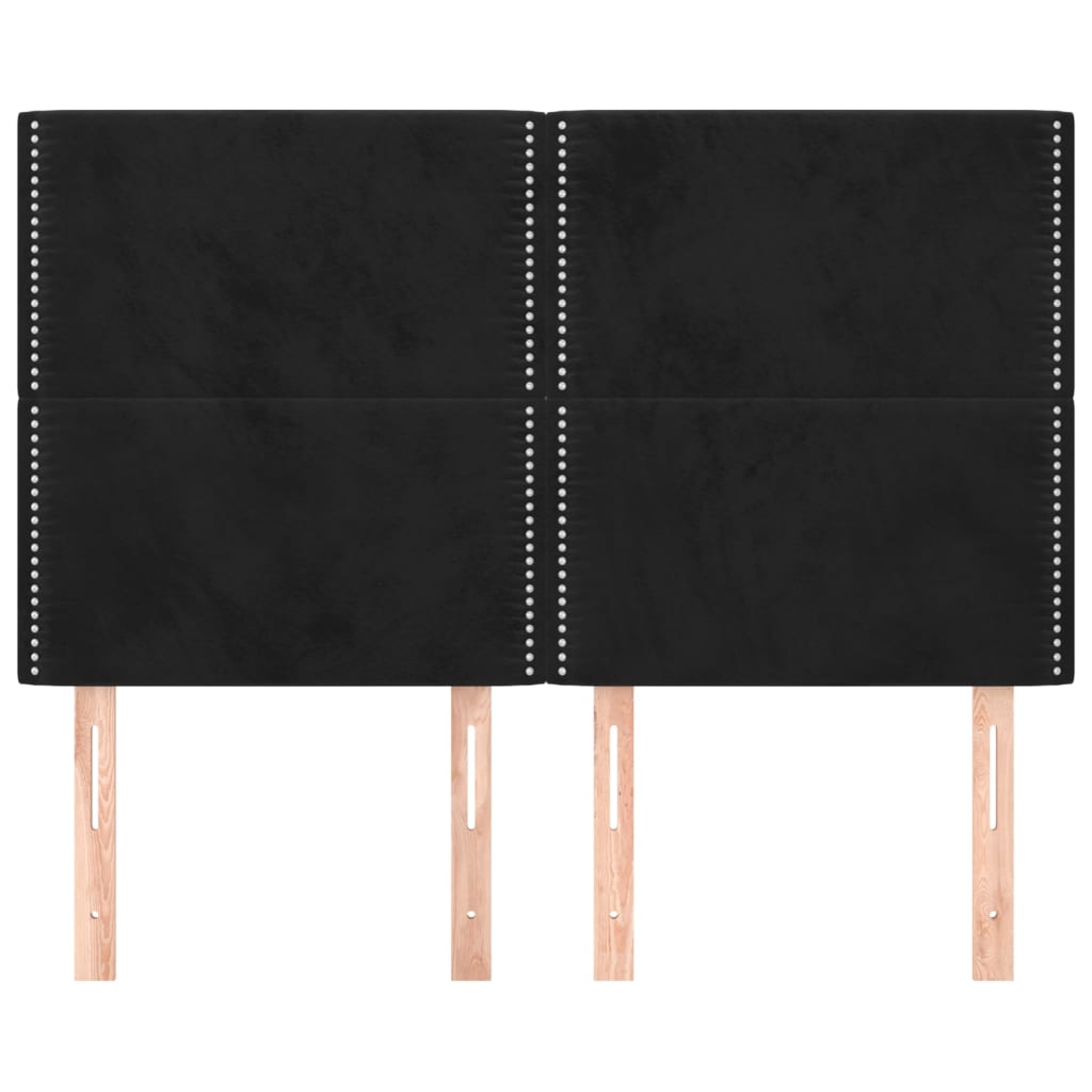Κεφαλάρι Μαύρο Βελούδινο 144x5x118/128 εκ. - PAKOBAZAAR