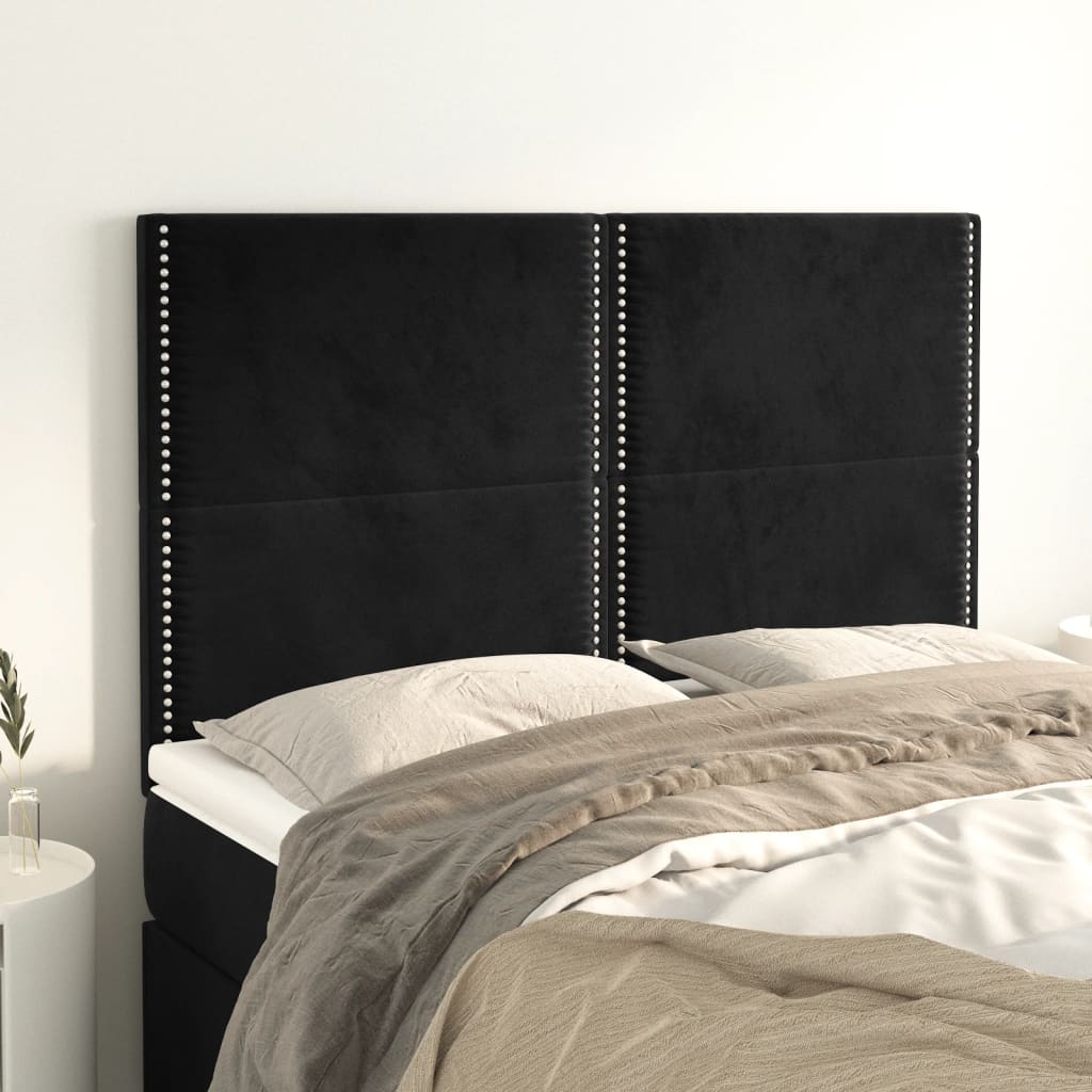 Κεφαλάρι Μαύρο Βελούδινο 144x5x118/128 εκ. - PAKOBAZAAR