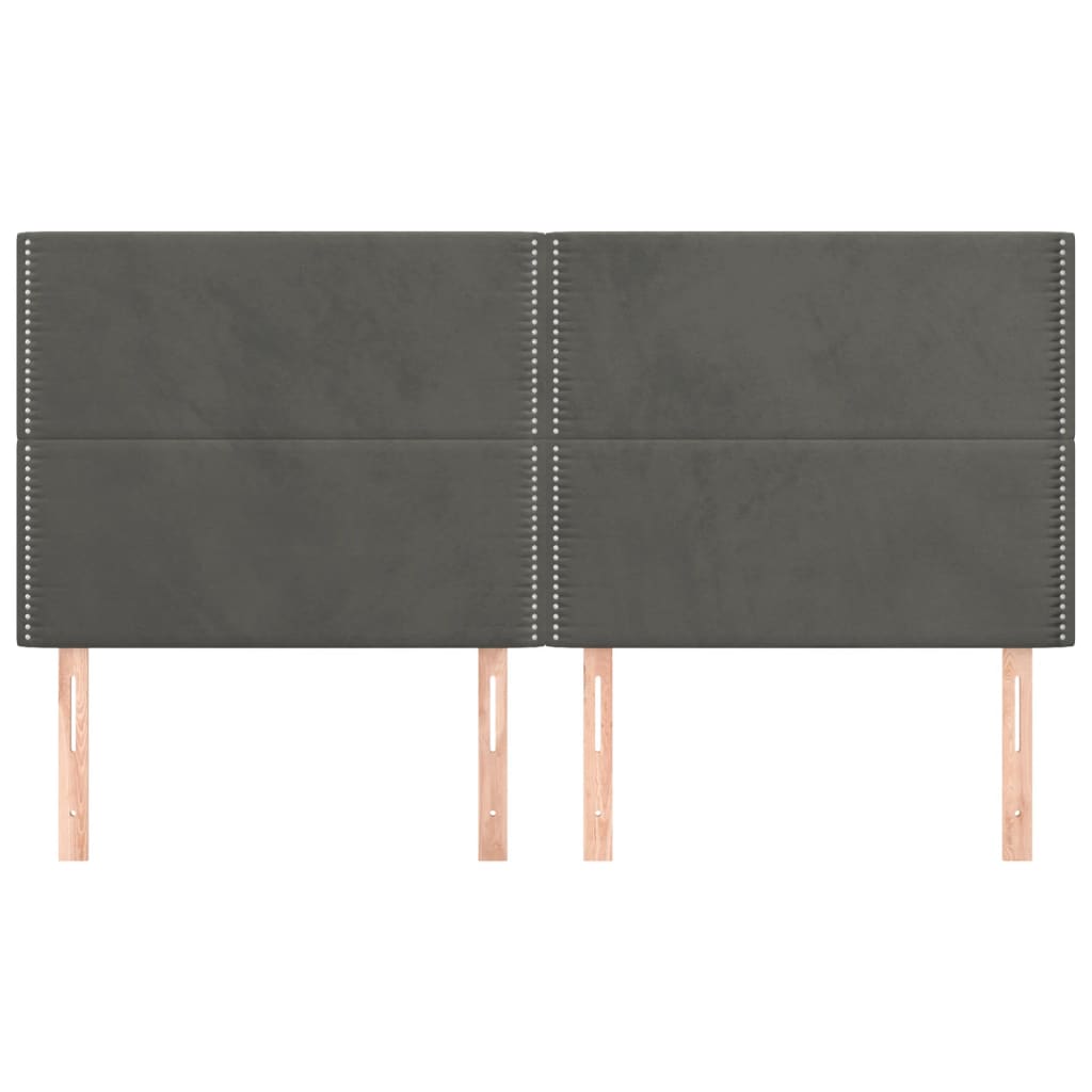 Κεφαλάρι Σκούρο Γκρι Βελούδινο 160x5x118/128 εκ. - PAKOBAZAAR