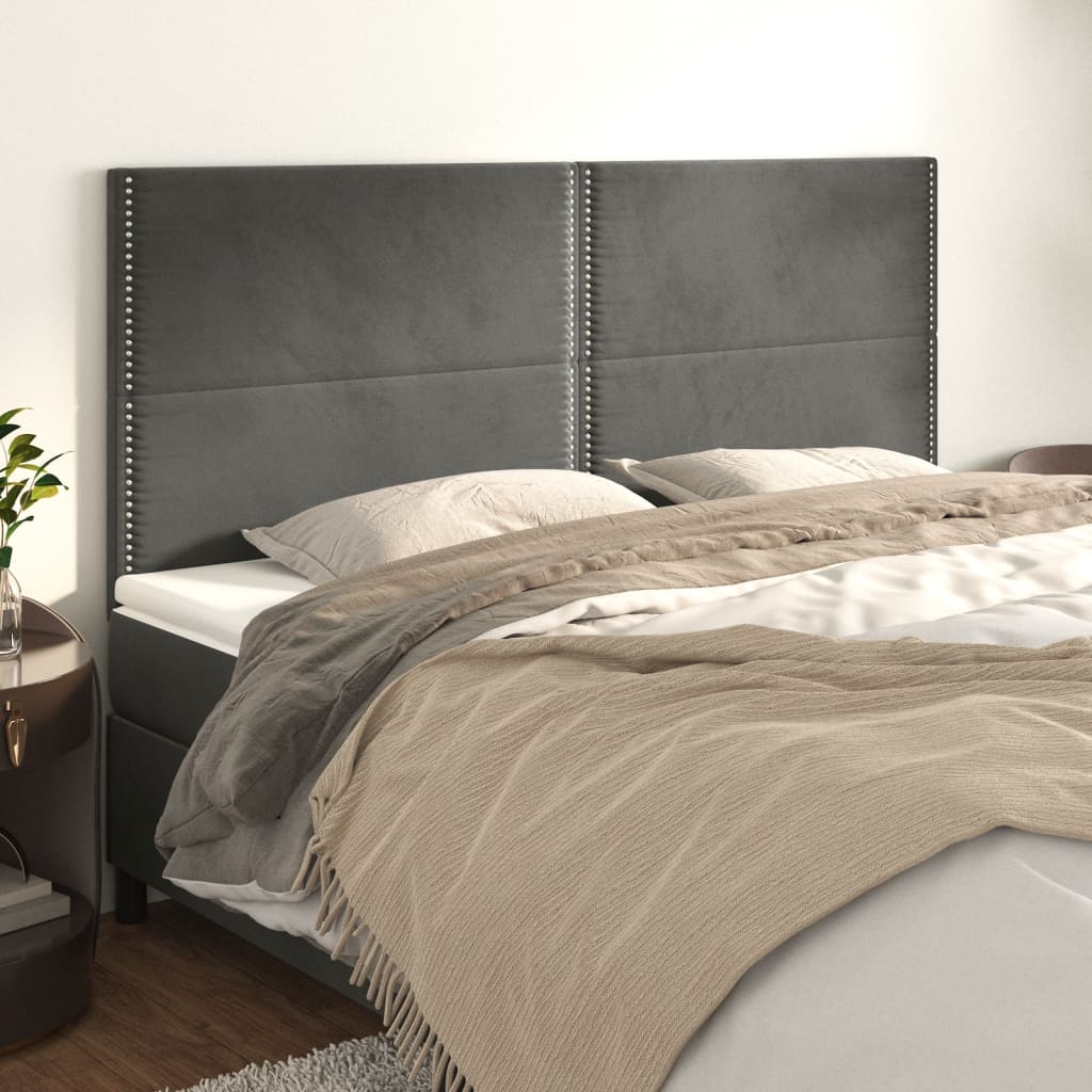 Κεφαλάρι Σκούρο Γκρι Βελούδινο 160x5x118/128 εκ. - PAKOBAZAAR