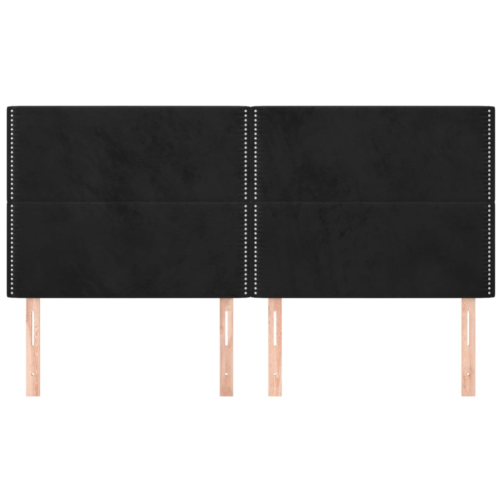 Κεφαλάρι Μαύρο Βελούδινο 160x5x118/128 εκ. - PAKOBAZAAR