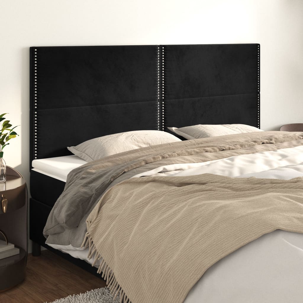 Κεφαλάρι Μαύρο Βελούδινο 160x5x118/128 εκ. - PAKOBAZAAR