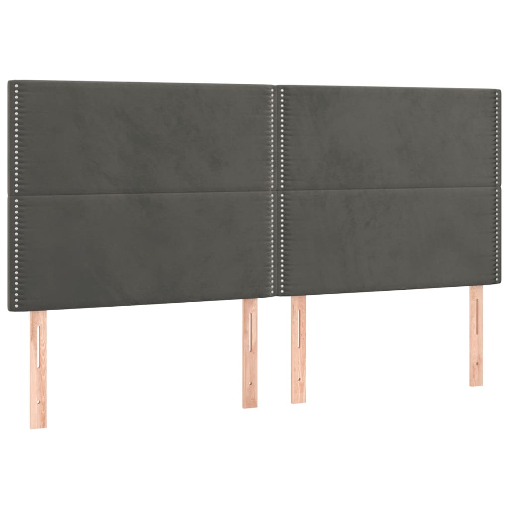 Κεφαλάρι Σκούρο Γκρι Βελούδινο 180x5x118/128 εκ. - PAKOBAZAAR