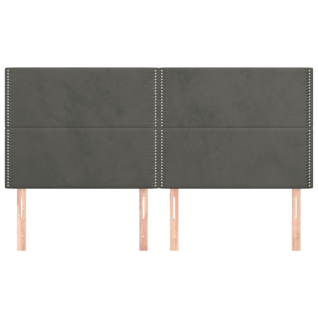 Κεφαλάρι Σκούρο Γκρι Βελούδινο 200x5x118/128 εκ. - PAKOBAZAAR