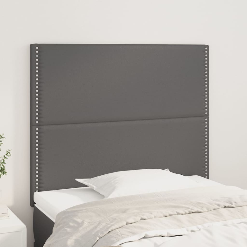 Κεφαλάρι Γκρι 80x5x118/128 εκ. από Συνθετικό Δέρμα