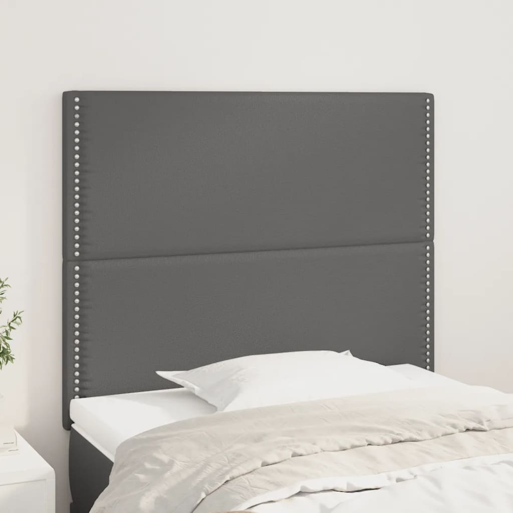 Κεφαλάρι Γκρι 90x5x118/128 εκ. από Συνθετικό Δέρμα - PAKOBAZAAR