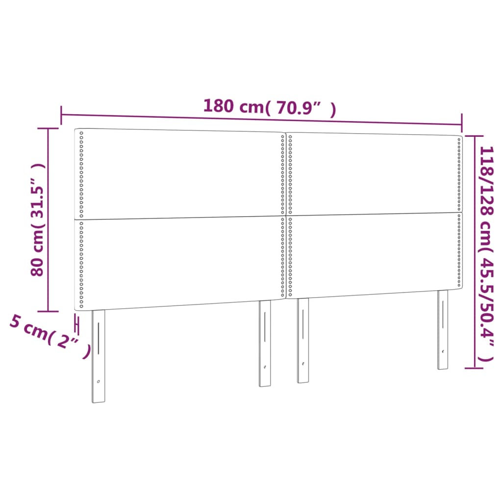 Κεφαλάρι Καφέ 180x5x118/128 εκ. από Συνθετικό Δέρμα