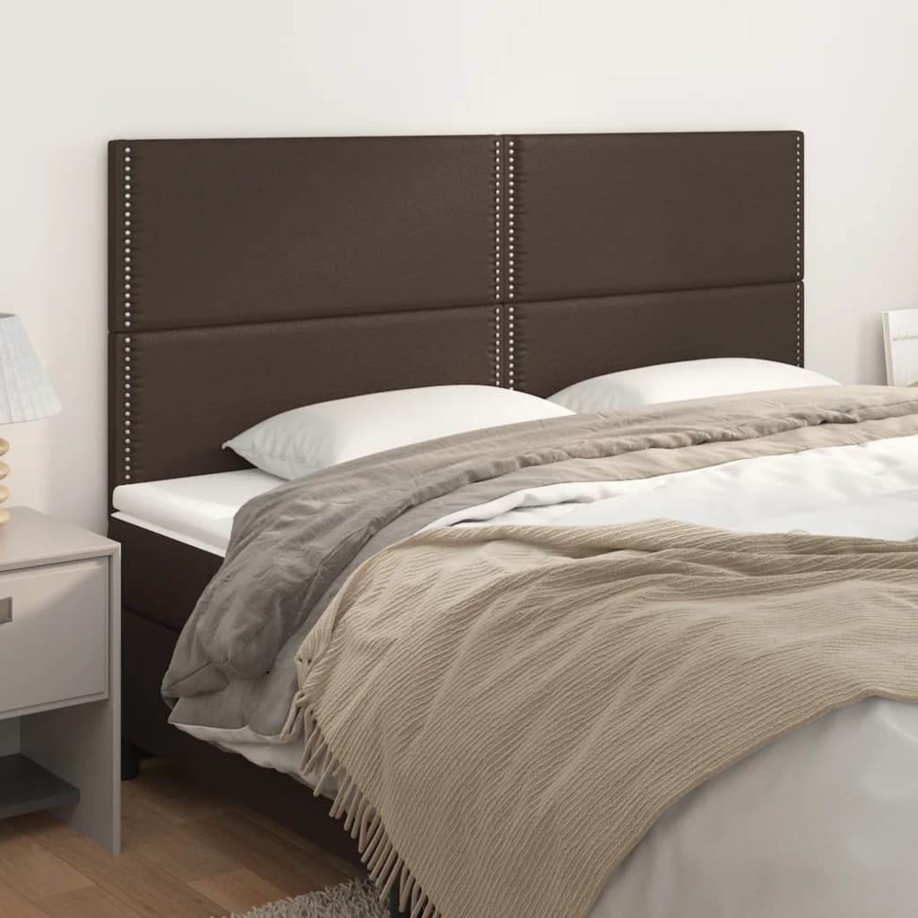 Κεφαλάρι Καφέ 180x5x118/128 εκ. από Συνθετικό Δέρμα