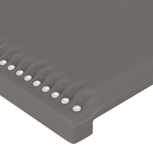 Κεφαλάρι Κρεβατιού Γκρι 200x5x118/128 εκ. από Συνθετικό Δέρμα - PAKOBAZAAR