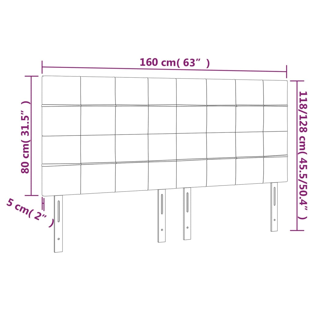 Κεφαλάρι Κρεβατιού Σκούρο Καφέ 160x5x118/128 εκ. Ύφασμα