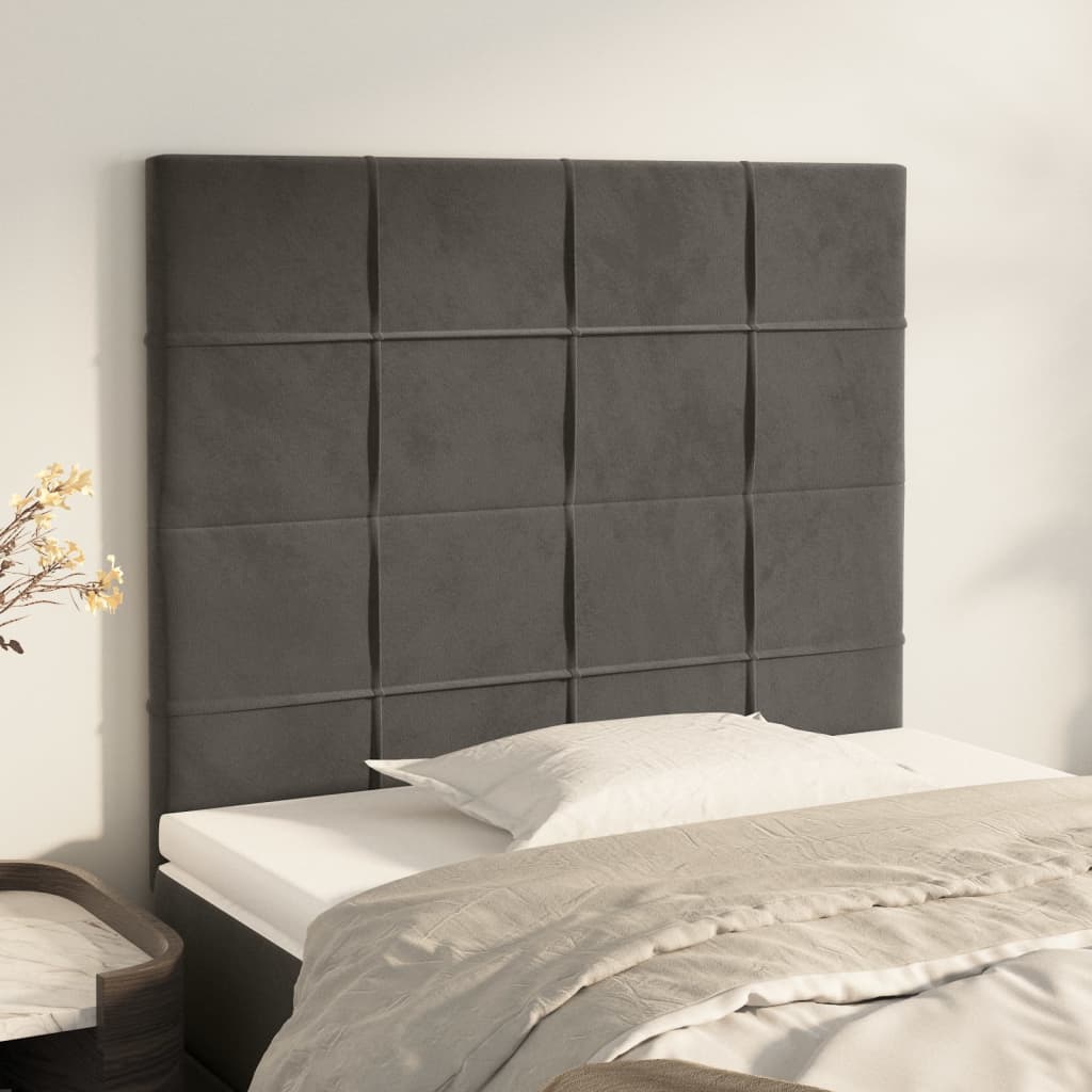 Κεφαλάρι Σκούρο Γκρι Βελούδινο 80x5x118/128 εκ. - PAKOBAZAAR
