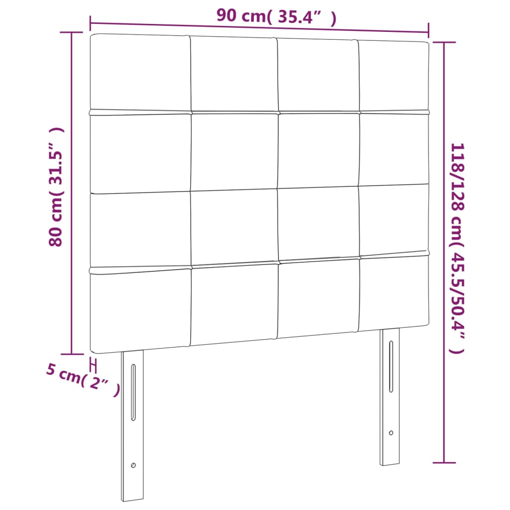 Κεφαλάρι Ανοιχτό Γκρι 90x5x118/128 εκ. Βελούδο - PAKOBAZAAR