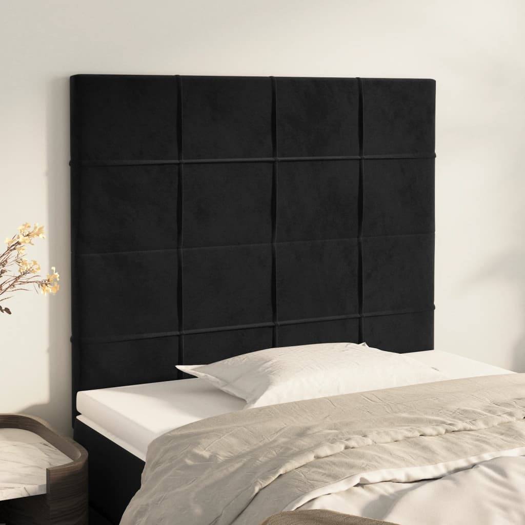 Κεφαλάρι Μαύρο Βελούδινο 100x5x118/128 εκ. - PAKOBAZAAR