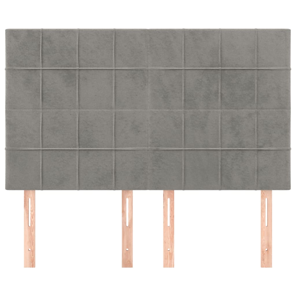 Κεφαλάρι Ανοιχτό Γκρι Βελούδο 144x5x118/128 εκ. - PAKOBAZAAR