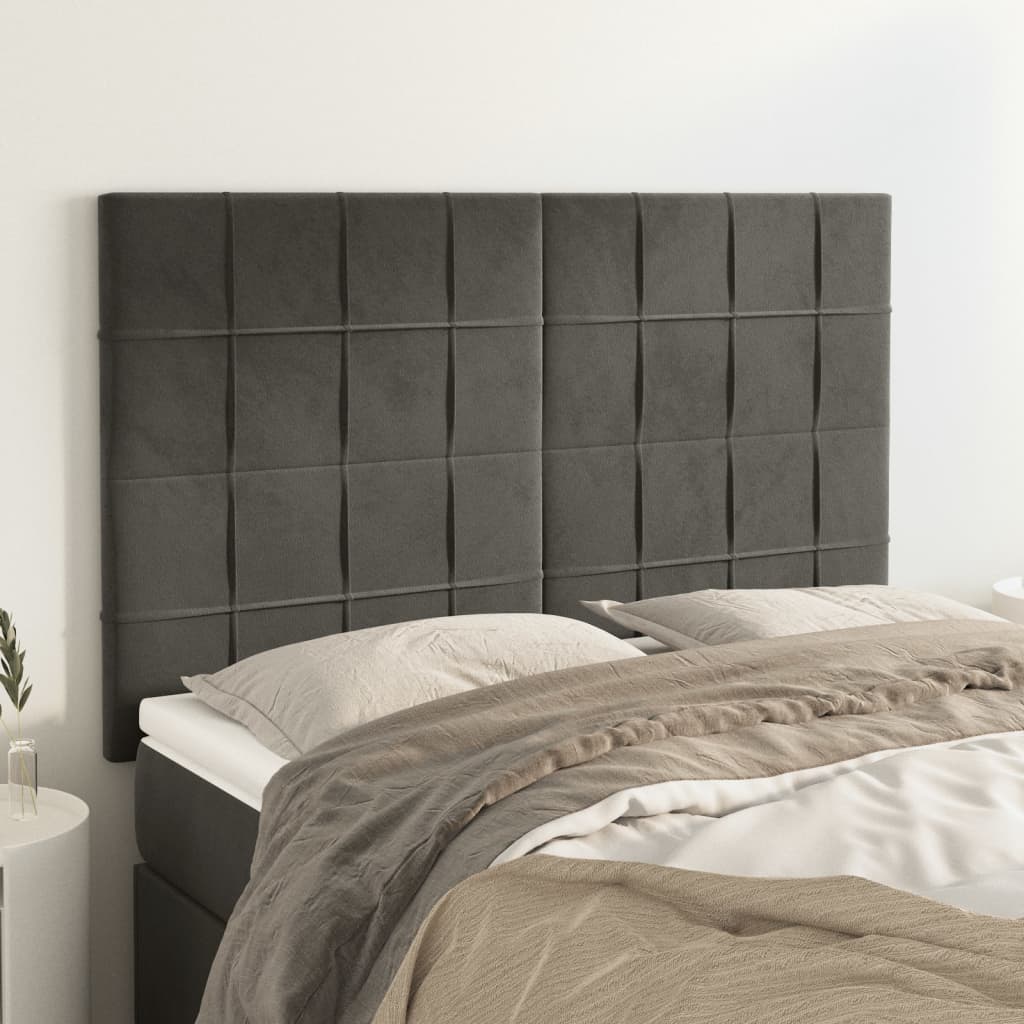 Κεφαλάρι Σκούρο Γκρι Βελούδινο 144x5x118/128 εκ. - PAKOBAZAAR
